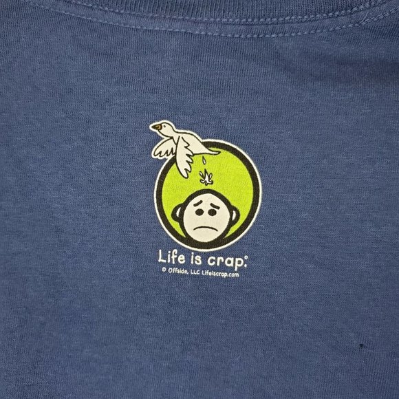 Life Is Crap Down Stream Without A Paddle Cotton Machine Washable Large T Shirt - Picture 4 of 8